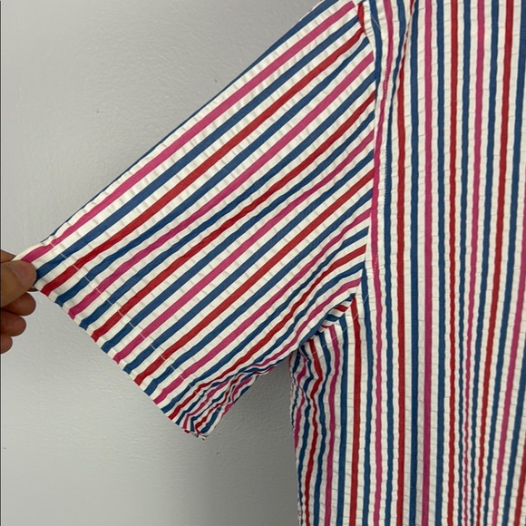 Lands' End Men's Casual Red and Blue Button Down Shirt Size 16-16.5" - Picture 4 of 9